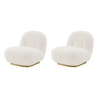 Manhattan Comfort Edina Modern Boucle Lounge Chair in White - Set of 2
