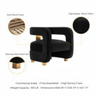 Manhattan Comfort Amirah Modern Velvet Lounge Chair in Black - Set of 2