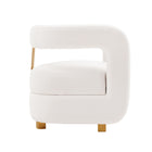 Manhattan Comfort Amirah Modern Velvet Lounge Chair in White - Set of 2