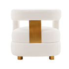Manhattan Comfort Amirah Modern Velvet Lounge Chair in White - Set of 2