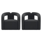 Manhattan Comfort Darian Modern Boucle Lounge Chair in Black - Set of 2