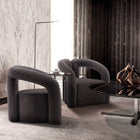 Manhattan Comfort Darian Modern Boucle Lounge Chair in Black - Set of 2