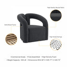 Manhattan Comfort Darian Modern Boucle Lounge Chair in Black - Set of 2