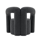 Manhattan Comfort Darian Modern Boucle Lounge Chair in Black - Set of 2