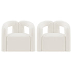 Manhattan Comfort Darian Modern Boucle Lounge Chair in White - Set of 2