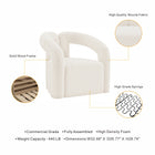 Manhattan Comfort Darian Modern Boucle Lounge Chair in White - Set of 2
