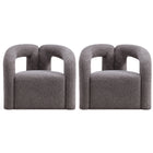 Manhattan Comfort Darian Modern Boucle Lounge Chair in Gray - Set of 2