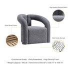 Manhattan Comfort Darian Modern Boucle Lounge Chair in Gray - Set of 2