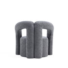 Manhattan Comfort Darian Modern Boucle Lounge Chair in Gray - Set of 2