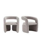 Manhattan Comfort Corvette Mid-Century Modern Velvet Lounge Chair in Dove - Set of 2
