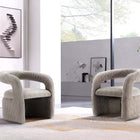 Manhattan Comfort Corvette Mid-Century Modern Velvet Lounge Chair in Dove - Set of 2