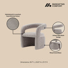 Manhattan Comfort Corvette Mid-Century Modern Velvet Lounge Chair in Dove - Set of 2