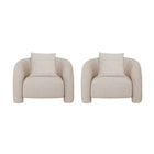 Manhattan Comfort Sylvia Modern Glam Tweed Lounge Chair in Gold Dust - Set of 2