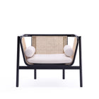 Manhattan Comfort Versailles Industry Chic Cane Wood Accent Armchair in Cream - Set of 2