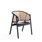 Manhattan Comfort Versailles Industry Chic Wood Accent Armchair in Black and Natural - Set of 2