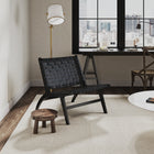 Manhattan Comfort Maintenon Industry Chic Vegan Leather Wood Accent Chair in Black - Set of 2