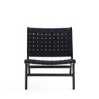 Manhattan Comfort Maintenon Industry Chic Vegan Leather Wood Accent Chair in Black - Set of 2