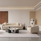 Manhattan Comfort Tribeca Mid-Century Modern 2-Piece Sofa Set in Cream