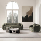 Manhattan Comfort Tribeca Mid-Century Modern 2-Piece Sofa Set in Olive Green