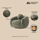 Manhattan Comfort Tribeca Mid-Century Modern 2-Piece Sofa Set in Olive Green