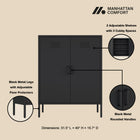 Manhattan Comfort Naomi Modern 2-Piece Metal Storage Cabinets in Black