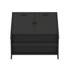 Manhattan Comfort Naomi Modern 2-Piece Metal Storage Cabinets in Black