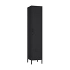Manhattan Comfort Naomi Modern 2-Piece Metal Storage Cabinets in Black