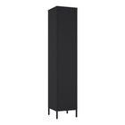 Manhattan Comfort Naomi Modern 2-Piece Metal Storage Cabinets in Black