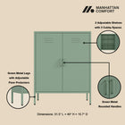Manhattan Comfort Naomi Modern 2-Piece Metal Storage Cabinets in Sage Green