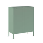 Manhattan Comfort Naomi Modern 2-Piece Metal Storage Cabinets in Sage Green