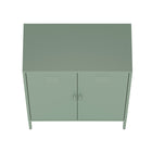 Manhattan Comfort Naomi Modern 2-Piece Metal Storage Cabinets in Sage Green