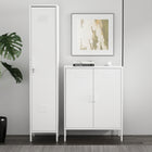 Manhattan Comfort Naomi Modern 2-Piece Metal Storage Cabinets in White