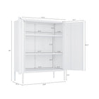 Manhattan Comfort Naomi Modern 2-Piece Metal Storage Cabinets in White