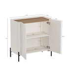 Manhattan Comfort Abbey Modern 2-Piece Accent Storage Cabinets in Maple and Off White