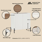 Manhattan Comfort Abbey Modern 2-Piece Accent Storage Cabinets in Maple and Off White