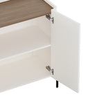 Manhattan Comfort Abbey Modern 2-Piece Accent Storage Cabinets in Maple and Off White