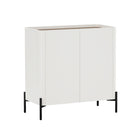 Manhattan Comfort Abbey Modern 2-Piece Accent Storage Cabinets in Maple and Off White