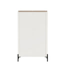 Manhattan Comfort Abbey Modern 2-Piece Accent Storage Cabinets in Maple and Off White