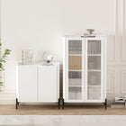 Manhattan Comfort Abbey Modern 2-Piece Accent Storage Cabinets in White