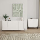 Manhattan Comfort Abbey Modern 2-Piece Buffet and Accent Cabinet in White