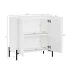 Manhattan Comfort Abbey Modern 2-Piece Buffet and Accent Cabinet in White