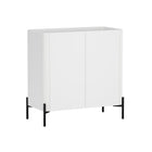 Manhattan Comfort Abbey Modern 2-Piece Buffet and Accent Cabinet in White
