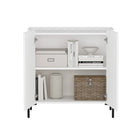 Manhattan Comfort Abbey Modern 2-Piece Buffet and Accent Cabinet in White