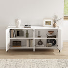 Manhattan Comfort Abbey Modern 2-Piece Buffet and Accent Cabinet in White