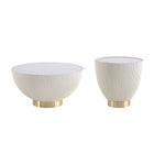 Manhattan Comfort Anderson Modern 2-Piece Coffee Table & End Table Set in Cream