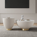 Manhattan Comfort Anderson Modern 2-Piece Coffee Table & End Table Set in Cream - 2-AT01-CR