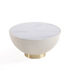 Manhattan Comfort Anderson Modern 2-Piece Coffee Table & End Table Set in Cream - 2-AT01-CR