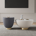 Manhattan Comfort Anderson Modern 2-Piece Coffee Table & End Table Set in Cream and Gray - 2-AT01-CRGY