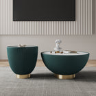 Manhattan Comfort Anderson Modern 2-Piece Coffee Table & End Table Set in Green - 2-AT01-GR