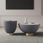 Manhattan Comfort Anderson Modern 2-Piece Coffee Table & End Table Set in Gray - 2-AT01-GY